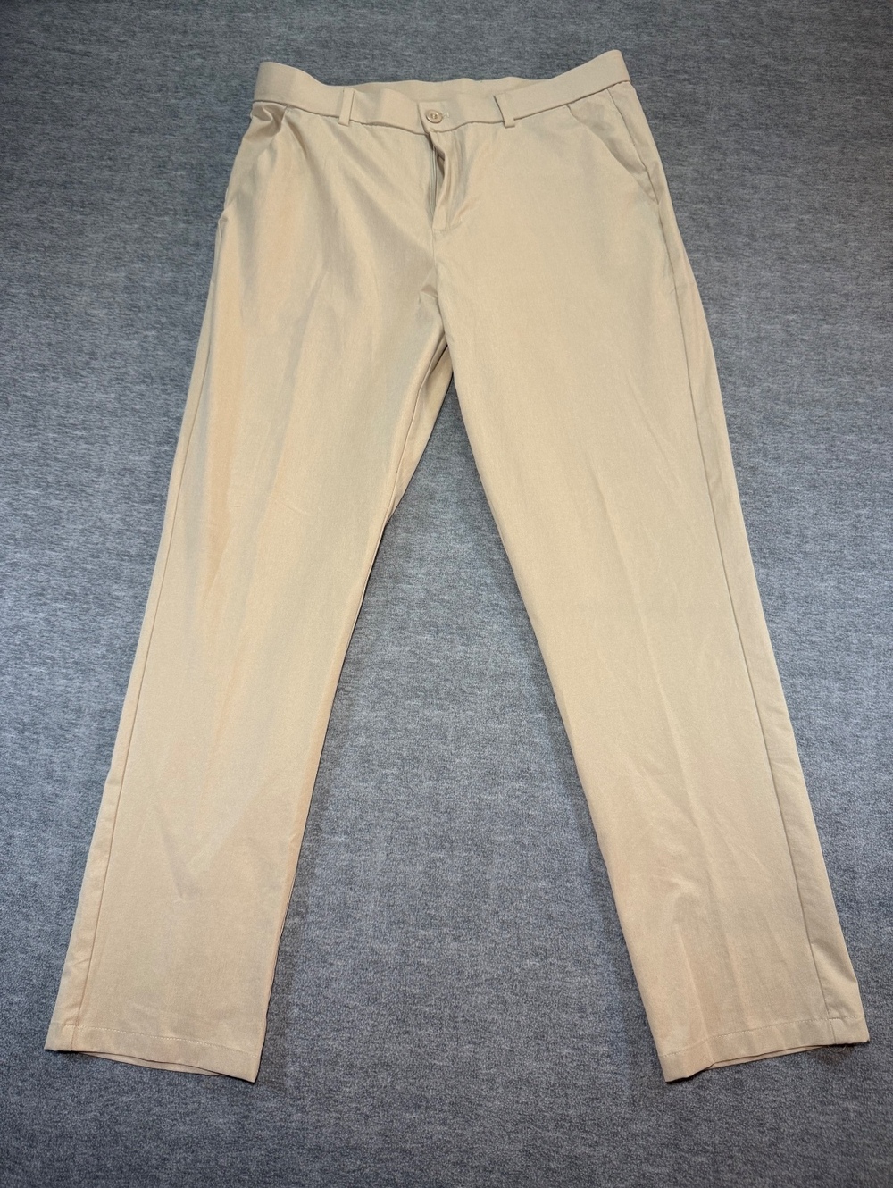 LIBIN Mens Golf Pants 33x30 Khaki Tan Stretch Performance Dress Chino